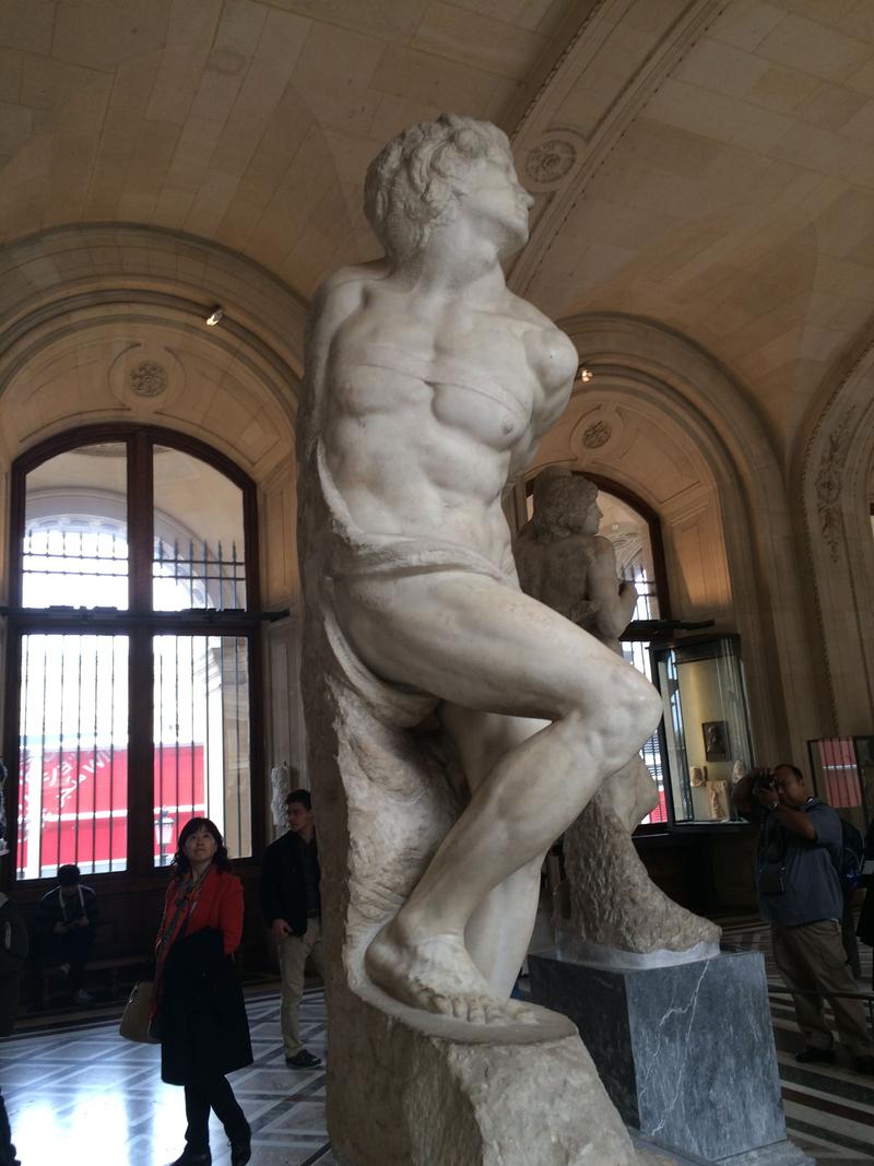 Michelangelo's Rebellious Slave, The Louvre, Paris, France