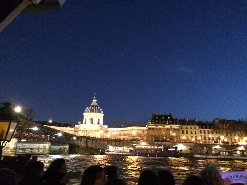 River Seine at night boat tour, Paris, France