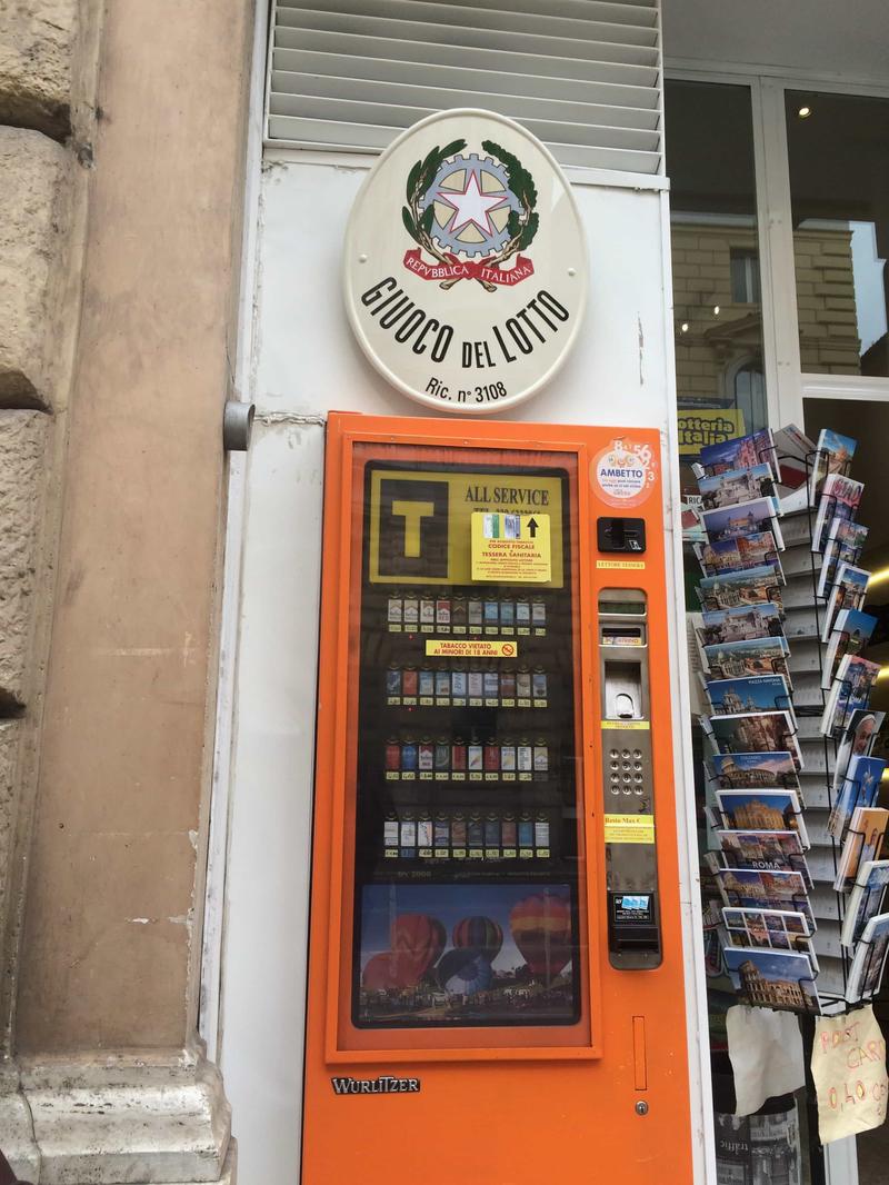 Street views: cigarette machine, Rome, Italy