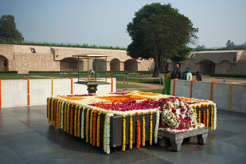 Raj Ghat all flowered up for republic day, New Delhi, Delhi, India