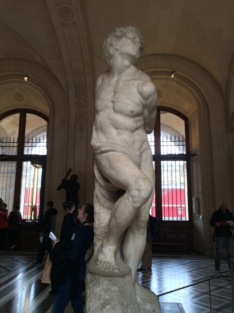 Michelangelo's Rebellious Slave, The Louvre, Paris, France