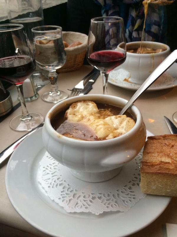 French onion soup, Le Marché, Paris, France