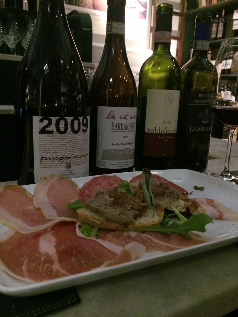 Fine meats and wine at Enoteca Pitti Gola e Cantina, Florence, Italy