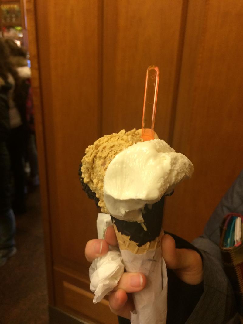 Gelateria Giolitti, Piazza Monte Citorio, Rome, Italy - white chocolate and coffee flavors