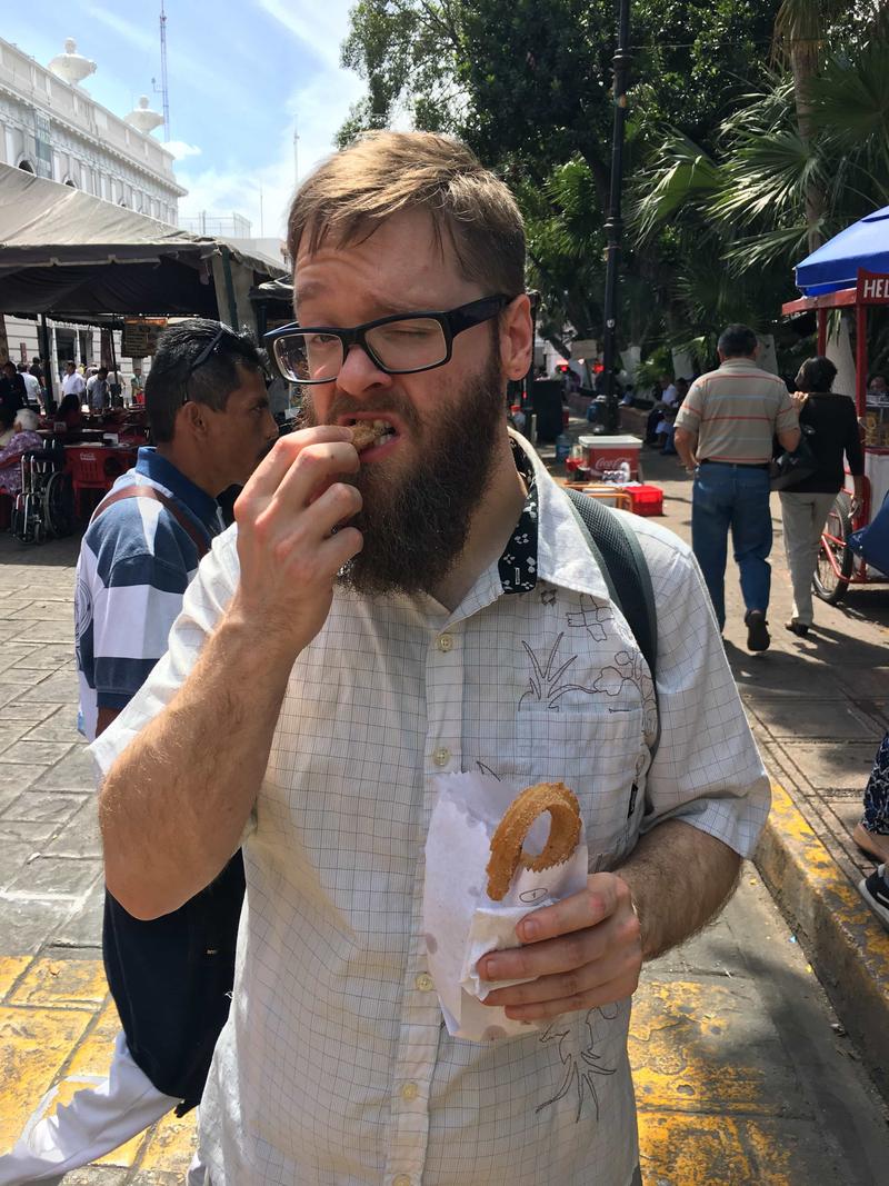 Churros street food at the central market, Mérida, Yucatán, Mexico