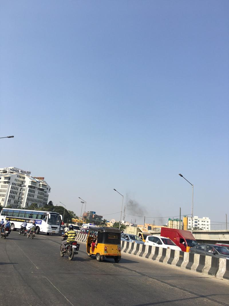 Protesters causing massive traffic jam in Chennai, Tamil Nadu, India