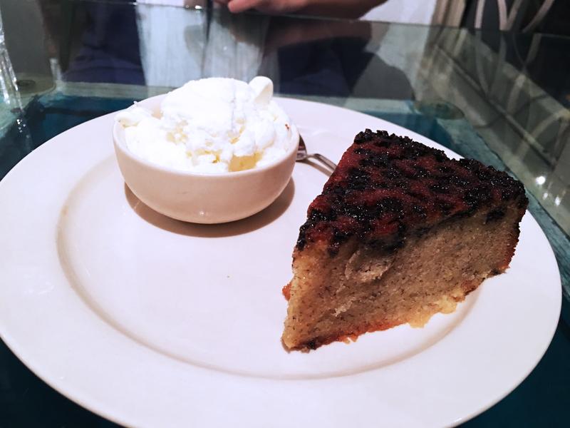 Banana chocolate chip cake with vanilla ice cream, Potbelly Rooftop Restaurant, New Delhi, Delhi, India