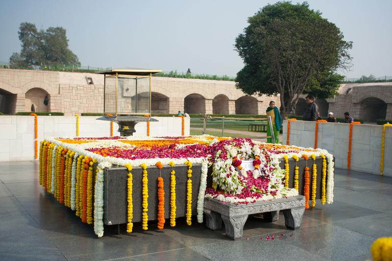 Raj Ghat all flowered up for republic day, New Delhi, Delhi, India