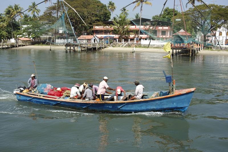 On a boat tour of the backwaters, Kerala, India