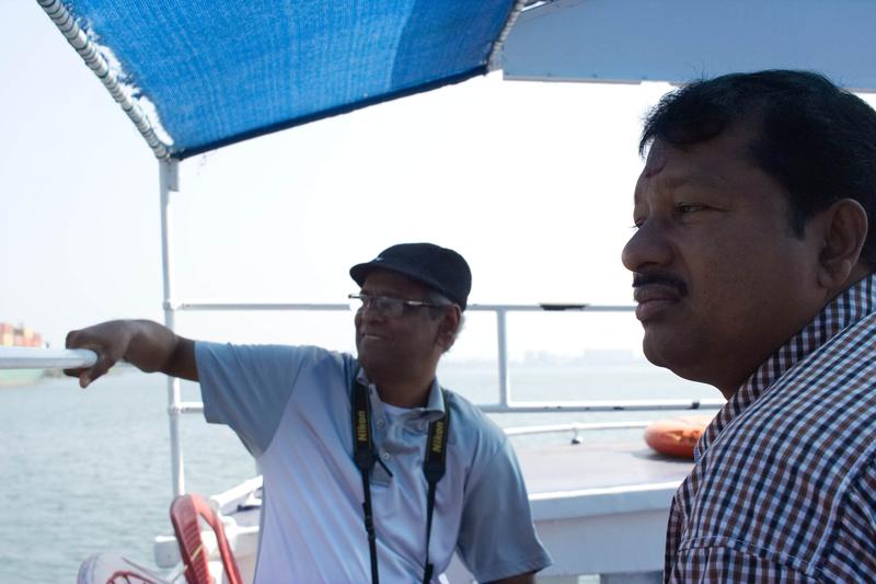 Father Xavier and Kuttan, on a boat tour of the backwaters, Kerala, India