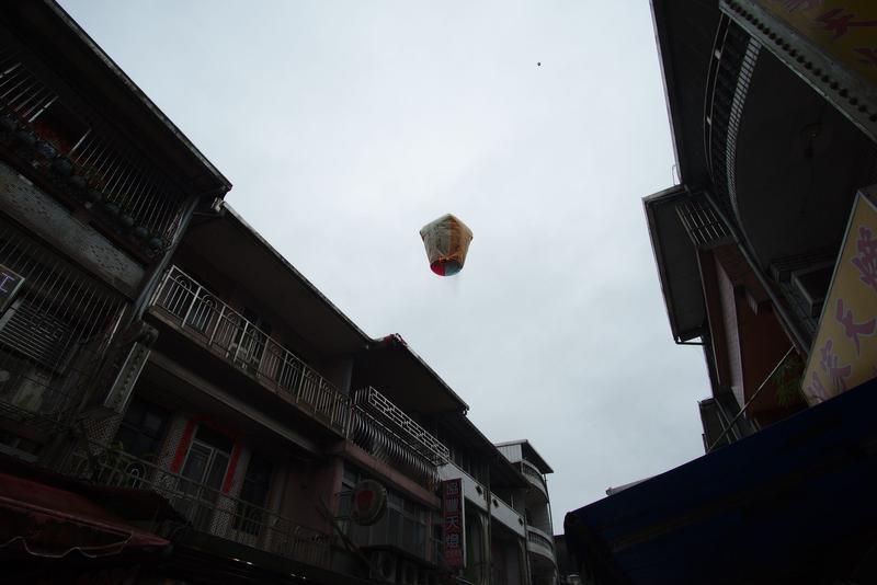 Shifen train station & lanterns flying, Shifen, Taiwan