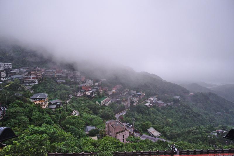 Foggy landscape views, Jiufen, Taiwan