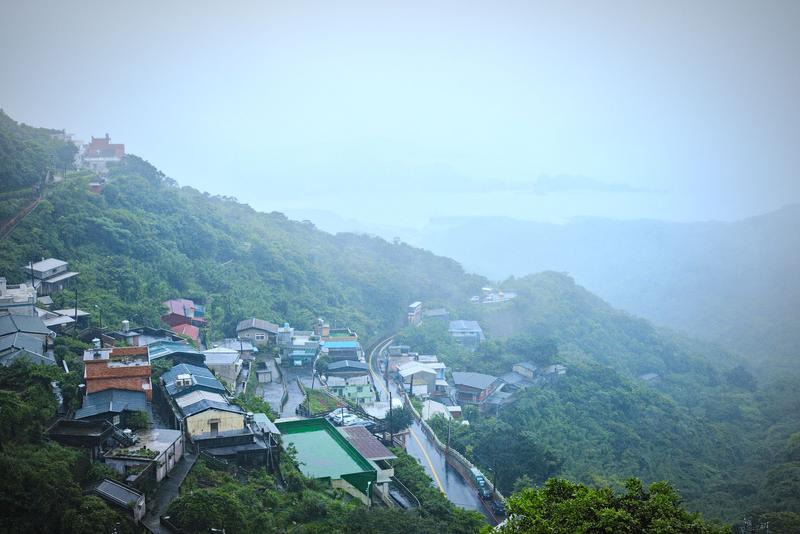 Foggy landscape views, Jiufen, Taiwan