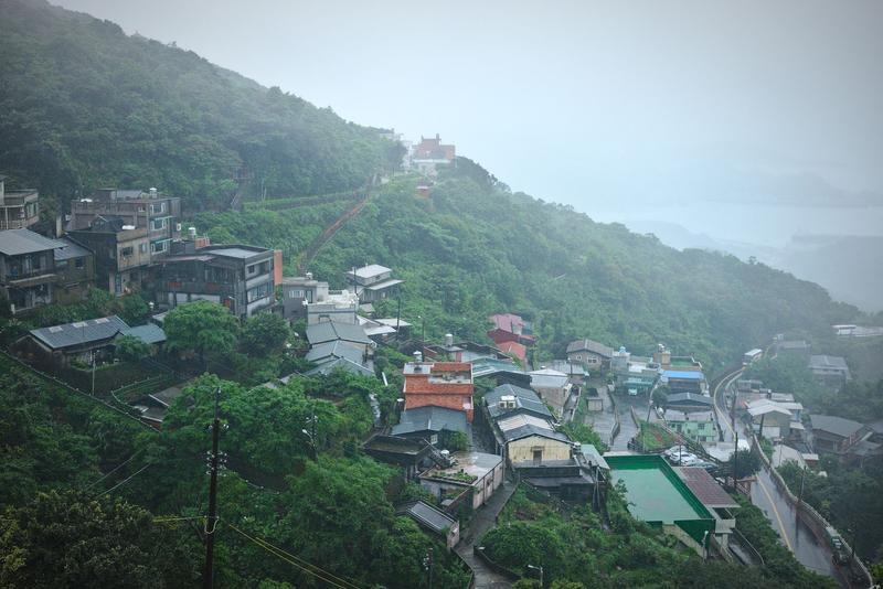 Foggy landscape views, Jiufen, Taiwan