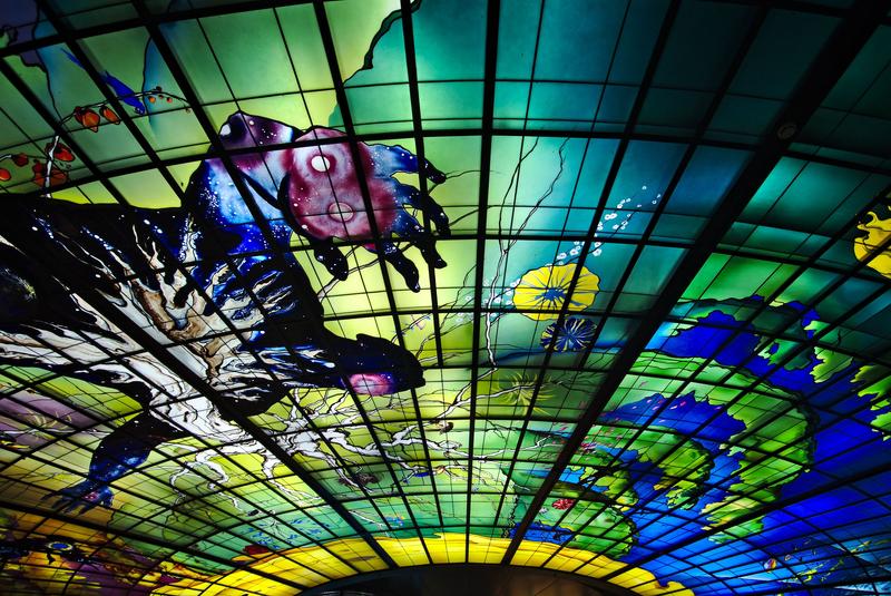 Kaohsiung, Taiwan, The Dome of Light stained glass, Formosa train stop.