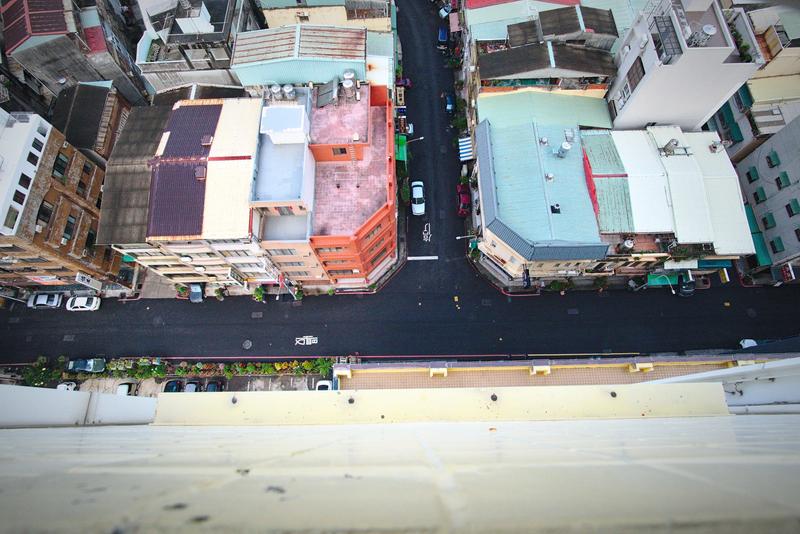 Daytime street view from our hotel window, Kaohsiung, Taiwan