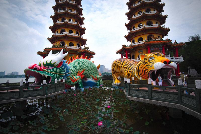 Dragon Tiger Pagoda on Lotus Pond in Kaohsiung, Taiwan