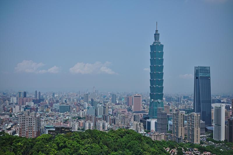 Taipei 101 as viewed from Elephant mountain, Taipei, Taiwan