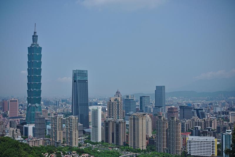 Taipei 101 as viewed from Elephant mountain, Taipei, Taiwan