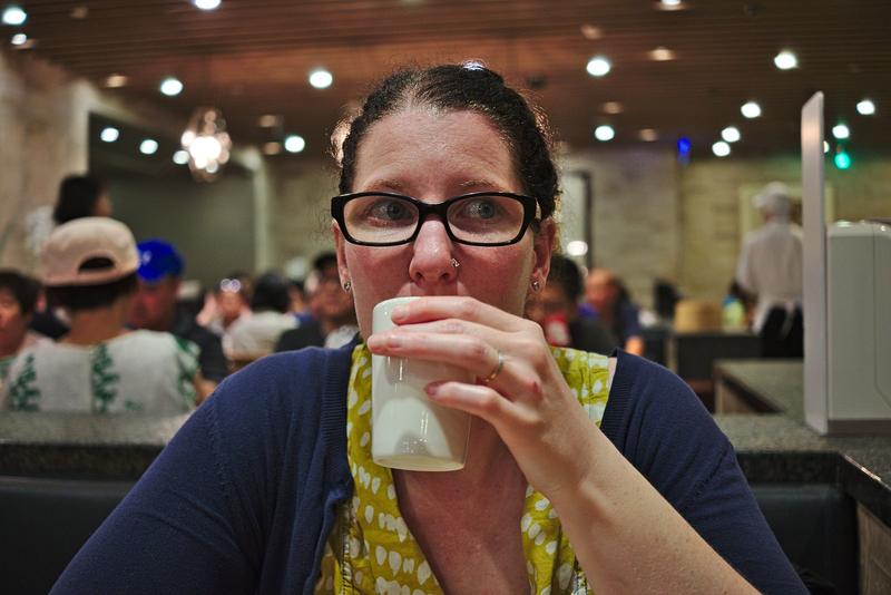 Enjoying tea at Din Tai Fung, Taipei, Taiwan