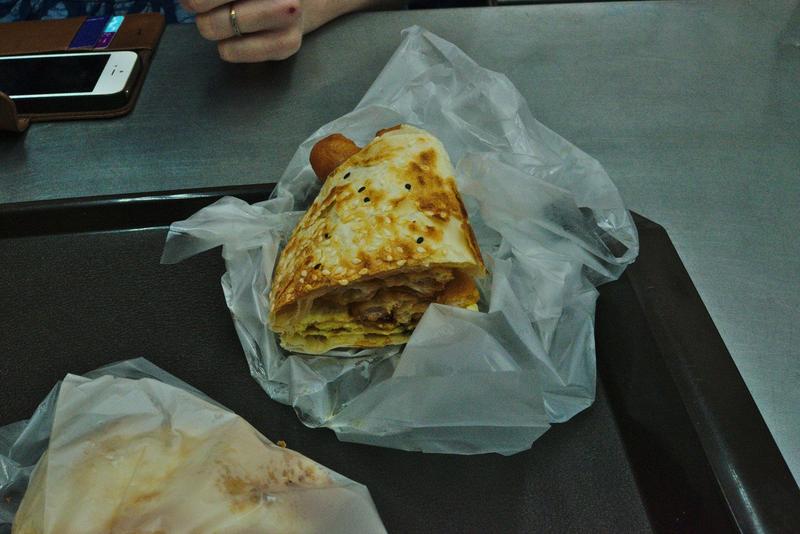 Flaky flatbread fried Chinese cruller, sou bing you tiao, Yong He Soy Milk King – Taipei, Taiwan.