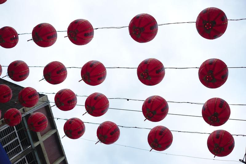 Roahe night market lanterns, Taipei, Taiwan.