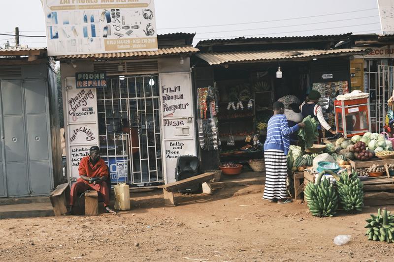 Store front and fruit stand, Uganda