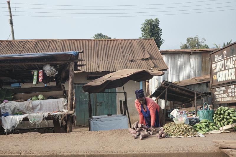 Store front and fruit stand, Uganda