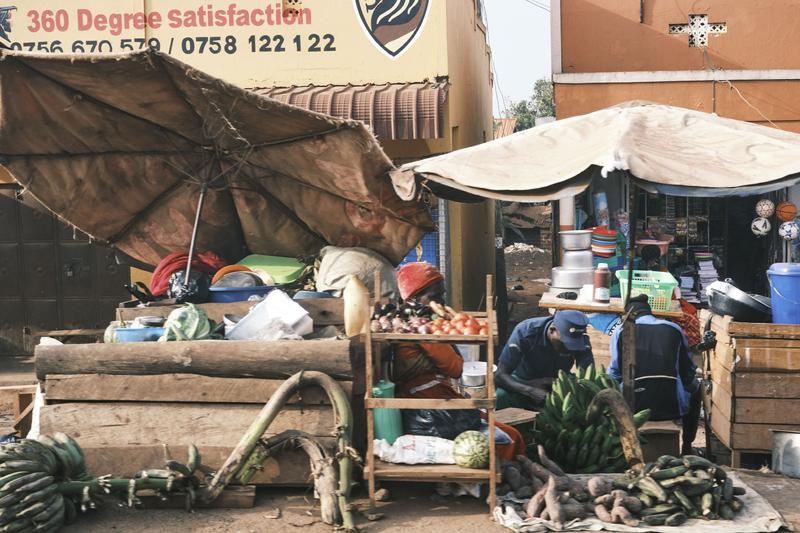 Store front and fruit stand, Uganda