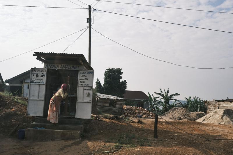 Store front selling milk and juice, Uganda