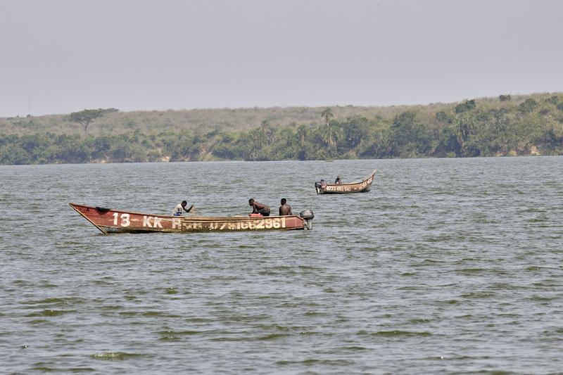 People in a boat on the Kazinga Channel, Uganda