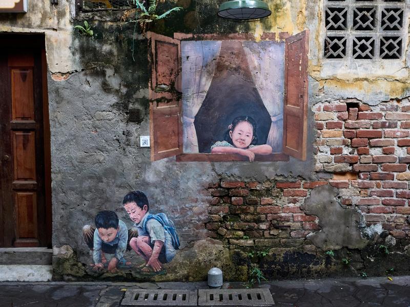 Kwai Chai Hong street art alley, Kuala Lumpur, Malaysia