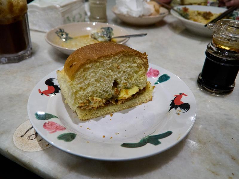 Peanut butter and butter bun, Ho Kow Hainam Kopitiam, Kuala Lumpur, Malaysia