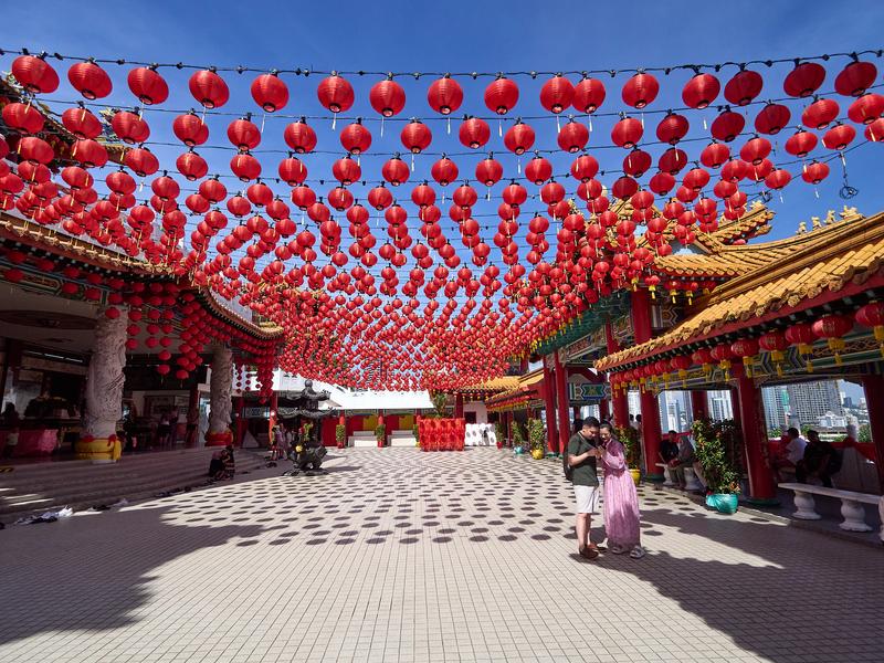 Thean Hou Temple, lanterns and shadows, Kuala Lumpur, Malaysia