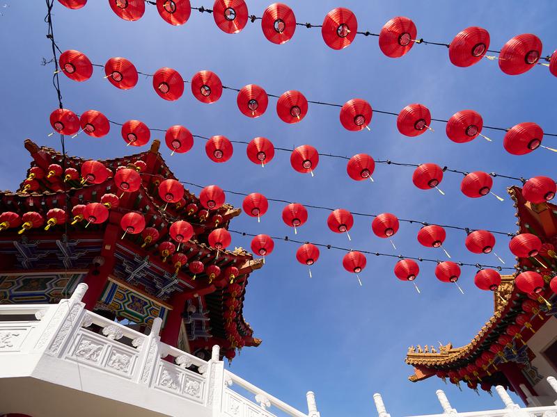 Thean Hou Temple, lanterns and the sky, Kuala Lumpur, Malaysia