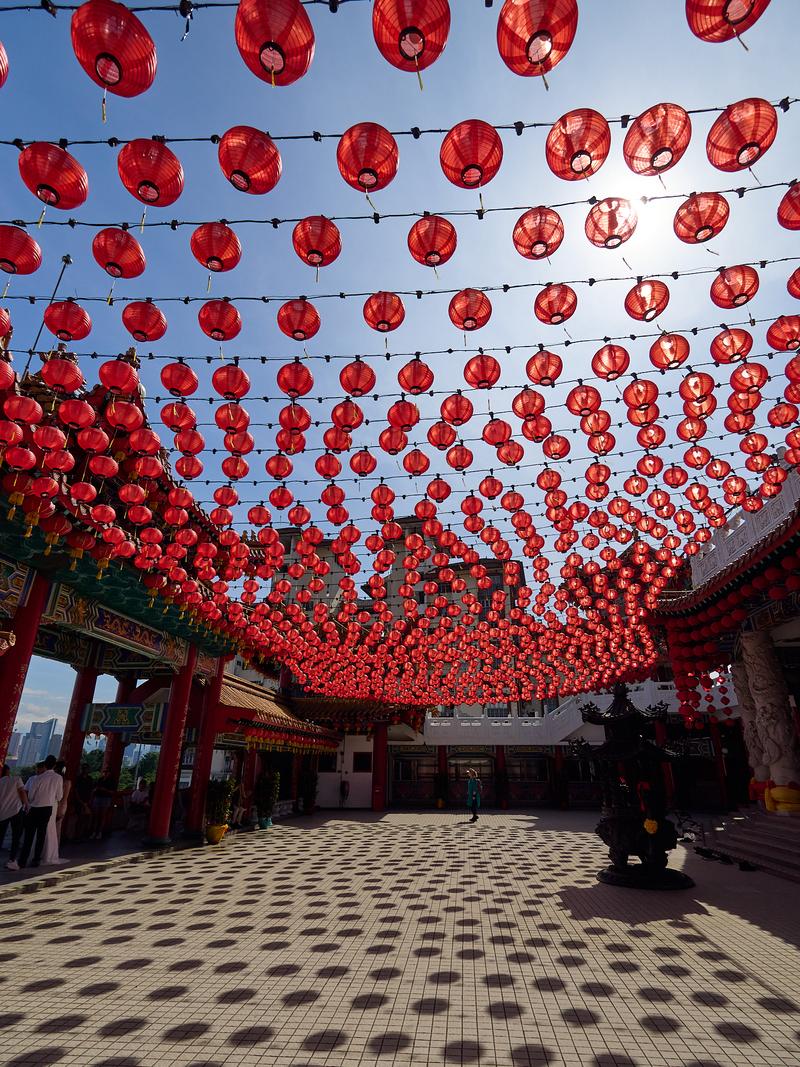 Thean Hou Temple, lanterns and shadows, Kuala Lumpur, Malaysia