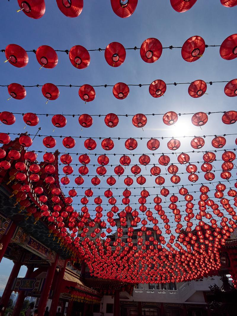 Thean Hou Temple, lanterns and the sky, Kuala Lumpur, Malaysia