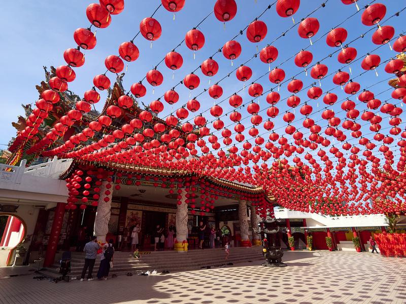 Thean Hou Temple, lanterns and shadows, Kuala Lumpur, Malaysia