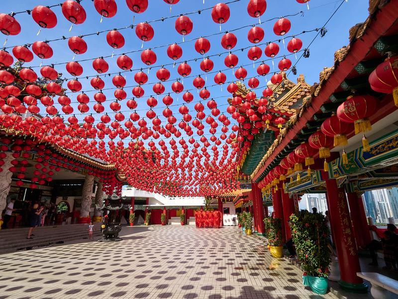 Thean Hou Temple, lanterns and shadows, Kuala Lumpur, Malaysia