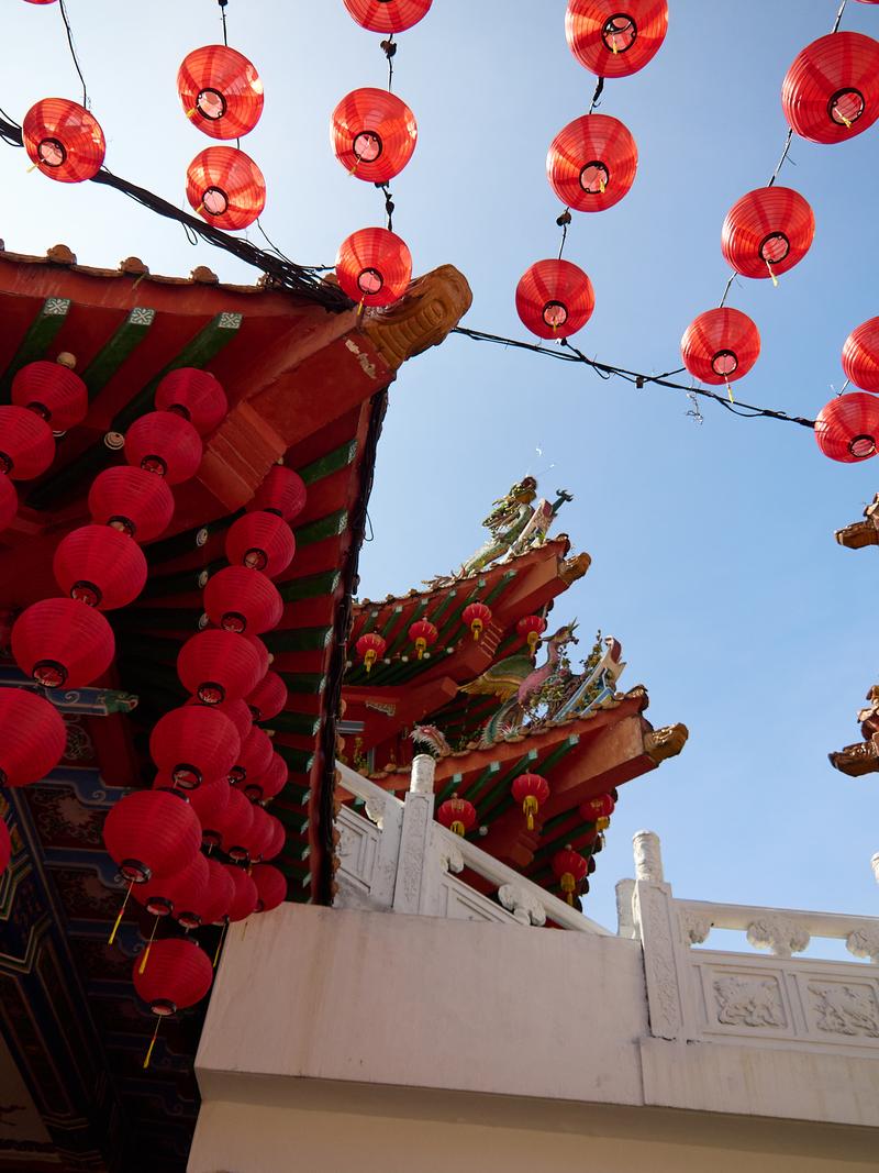 Thean Hou Temple, lanterns and temple details, Kuala Lumpur, Malaysia