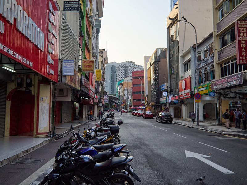 City views looking down the street, Kuala Lumpur, Malaysia