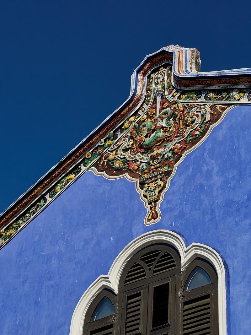 Blue mansion details, Penang, Malaysia