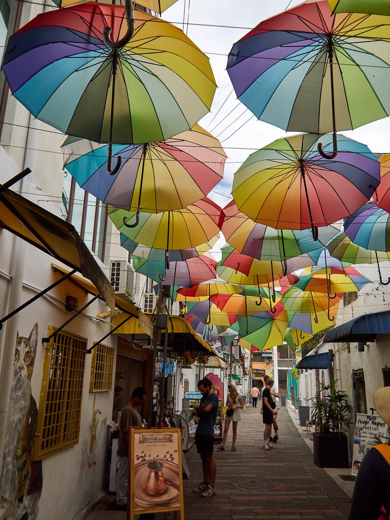 Colorful umbrella street, Penang, Malaysia