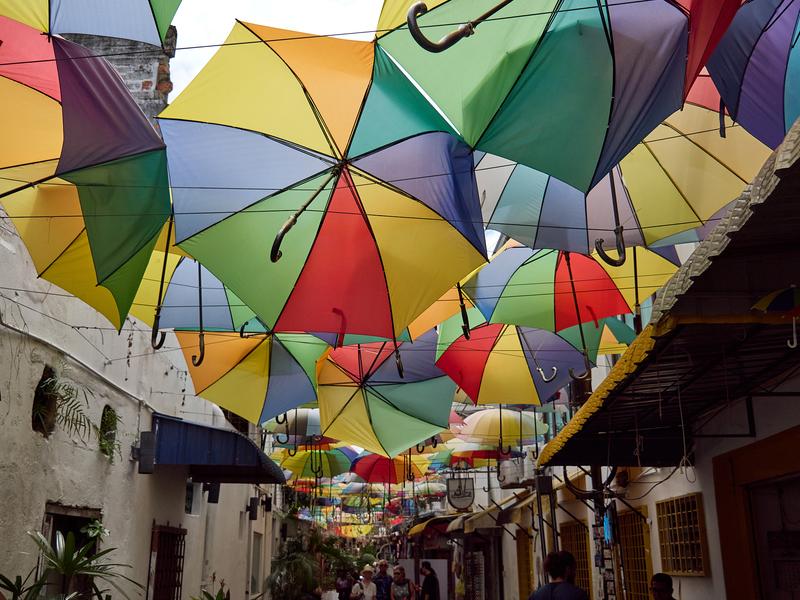 Colorful umbrella street, Penang, Malaysia