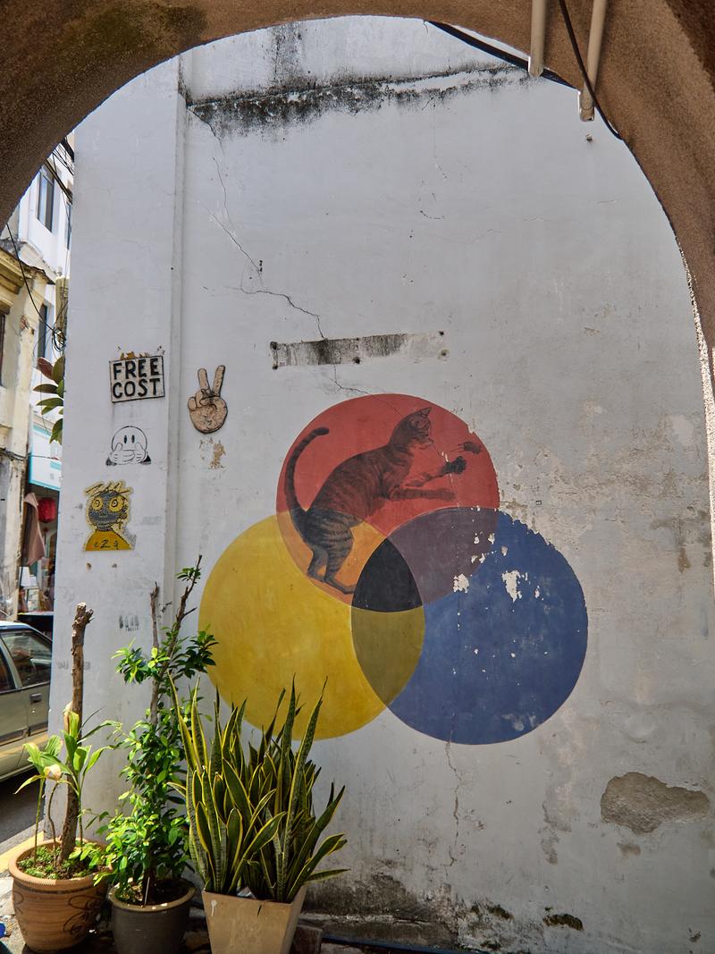Street art cat bubbles, Penang, Malaysia