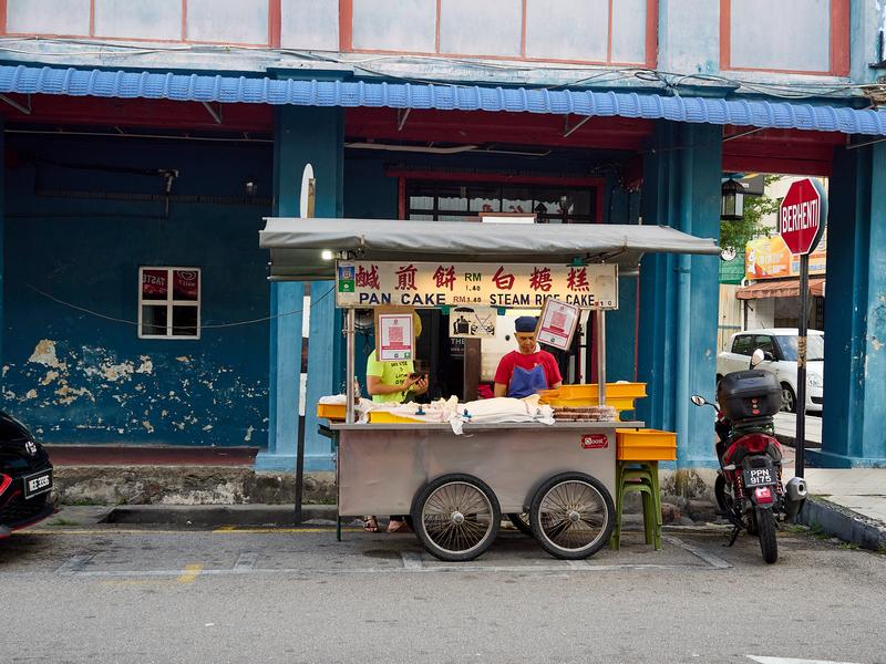 This Pancake hawker is right outside the Campbell House Hotel. Their pancakes are so chewy, fluffy, and delicious! Penang, Malaysia