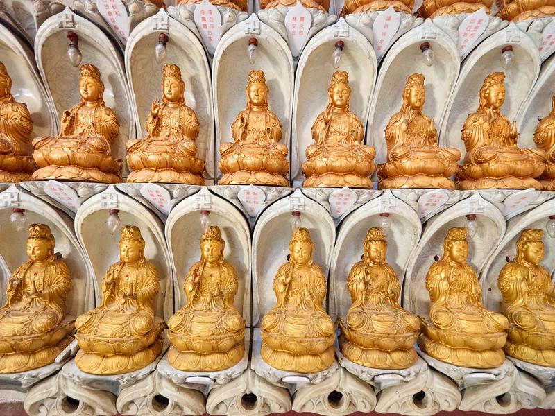 Temple details, so many buddahs, Kek Lok Si Temple, Penang, Malaysia