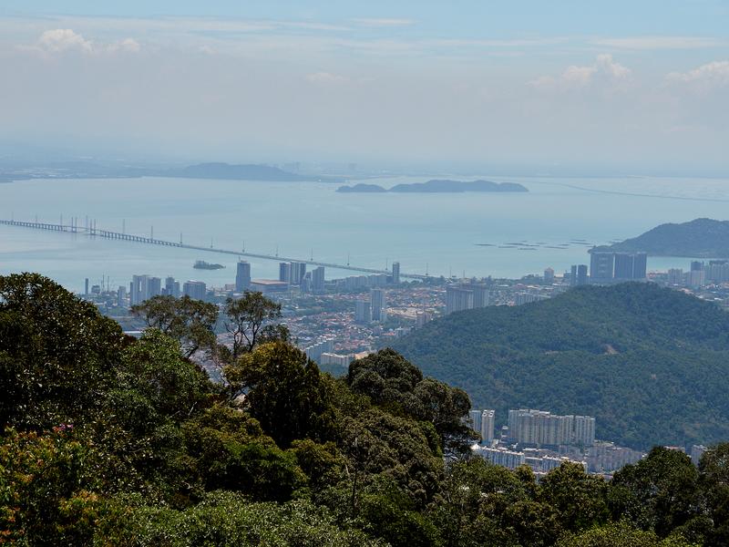 City view from the top of a 360 elevated walking track, The Habitat, Penang Hill, Penang, Malaysia
