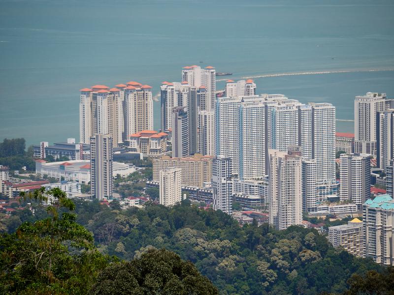 City view from the top of a 360 elevated walking track, The Habitat, Penang Hill, Penang, Malaysia