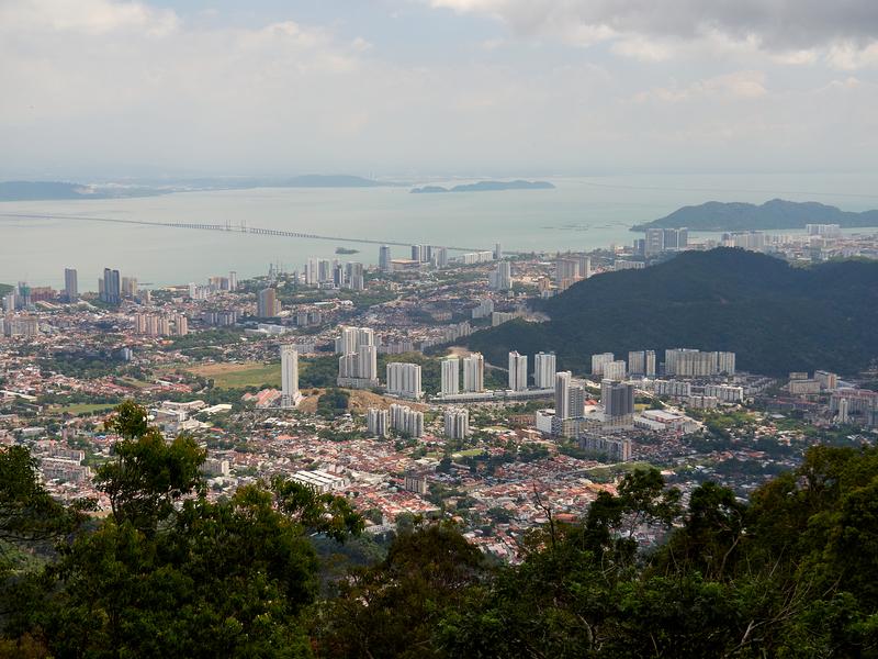 City view from the top of a 360 elevated walking track, The Habitat, Penang Hill, Penang, Malaysia